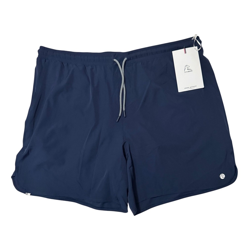 Rhoback Mens Grit Gym Shorts Navy Blue 3XL NWT Performance Activewear Liner